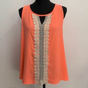 Neon Orange Lace Tank